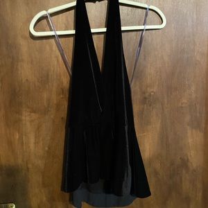 Black Peplum Halter